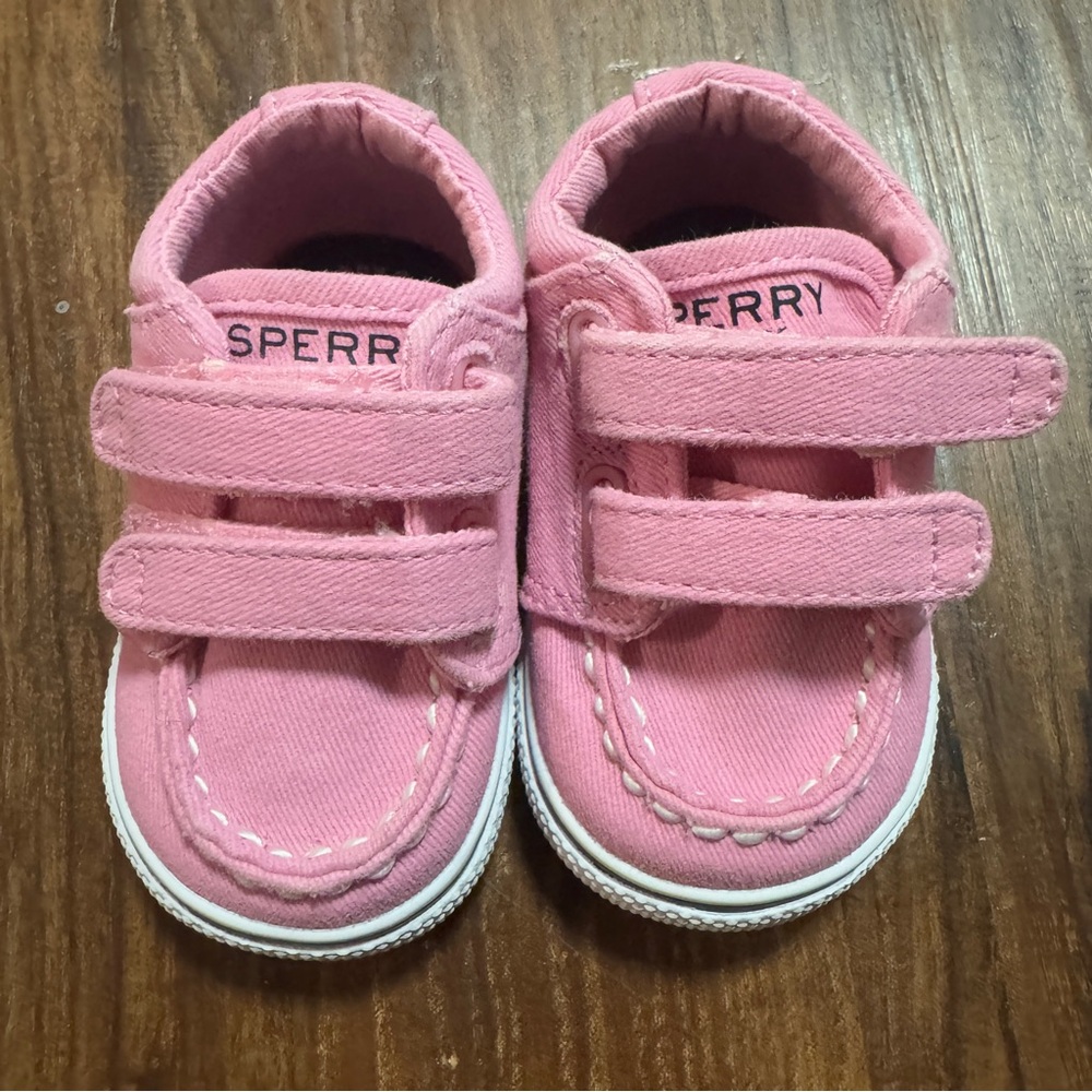 Sperry Top-Sidder Pink Baby Hallie Boat Shoes Size 1